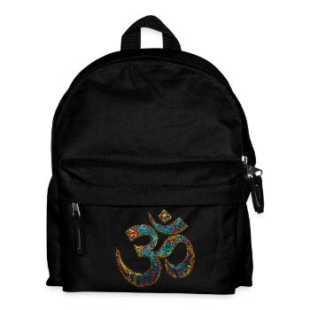Symbole Om – Design artistique spirituel coloré - Sac à dos Enfant - noir - Devant
