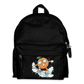 Cool Snowboard Orange with Sunglasses - Kids' Backpack - black - Front