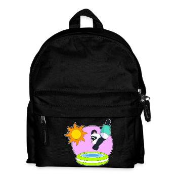 Panda Swimming Pool Summer - Kids' Backpack - black - Front