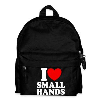 I love little hands (red heart) - Kids' Backpack - black - Front