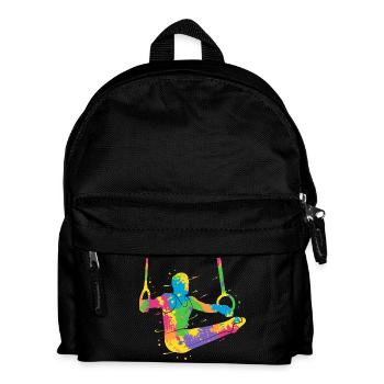 Turner Bunt Gymnastik Ringeturnen Jungen Turnen - Kinder Rucksack - Schwarz - Vorne