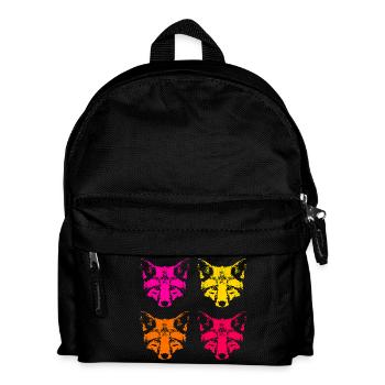 Farbige Füchse  - Kinder Rucksack - Schwarz - Vorne