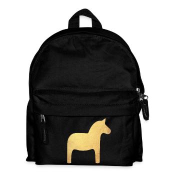 Dalapferd Gold Schweden Weihnachten Deko Luxus  - Kinder Rucksack - Schwarz - Vorne