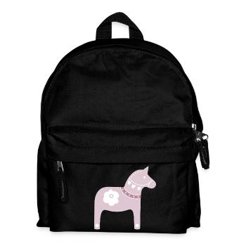 Dalapferd rosa Schweden Weihnachten Tradition Holz - Kinder Rucksack - Schwarz - Vorne