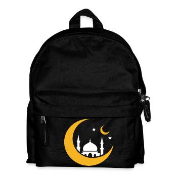 Islam Crescent Moon Moskee Silhouette - Kinder Rucksack - Schwarz - Vorne