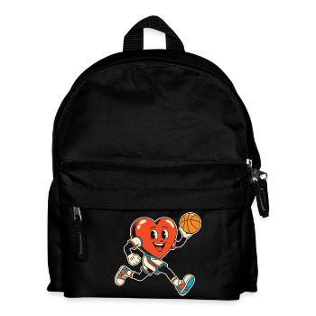 Basketball Herz Mascot Sprint - Kinder Rucksack - Schwarz - Vorne