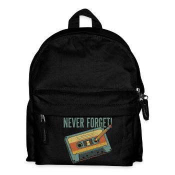 N’oublier jamais – Design rétro cassette & crayon - Sac à dos Enfant - noir - Devant
