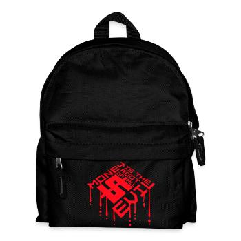 Money Root Evil Kapitalismus Gier Finanzen Reiche - Kinder Rucksack - Schwarz - Vorne