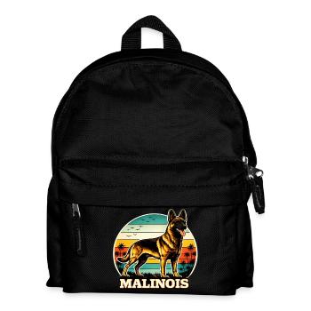 Belgian Shepherd Malinois Retro - Kids' Backpack - black - Front