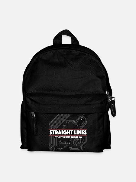Straight lines instead of curves - Kids' Backpack - black
