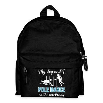 Lustiger Agility Slalom Spruch Pole Dance - Kinder Rucksack - Schwarz - Vorne