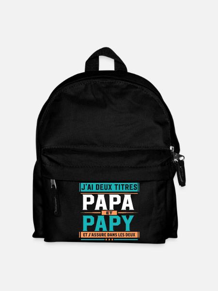 Ich habe zwei Titel: Papa und Opa Geschenkidee - Kinder Rucksack - Schwarz