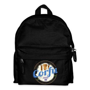 Korfu Ionische Inseln Griechenland Souvenir - Kinder Rucksack - Schwarz - Vorne