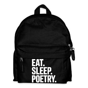 Eat Sleep Poesie Tee - Kinder Rucksack - Schwarz - Vorne