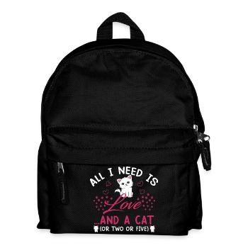 Cat Love - Kinder Rucksack - Schwarz - Vorne