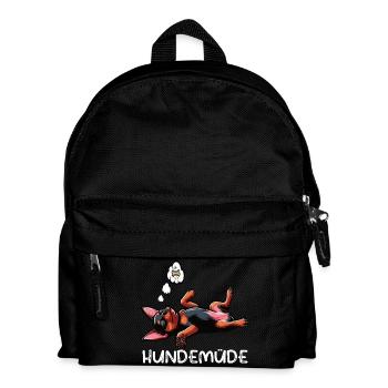 Hundemüde Zwergpinscher Pinscher Pinscherbesitzer - Kinder Rucksack - Schwarz - Vorne
