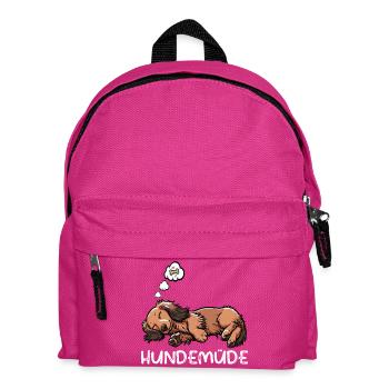 Hundemüde Langhaardackel Dackel Dackelhalter  - Kinder Rucksack - Fuchsia - Vorne