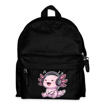  Axolotl Singen Musik Hören - Kinder Rucksack - Schwarz - Vorne