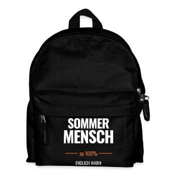 Sommermensch zu 100% Endlich warm - Kinder Rucksack - Schwarz - Vorne