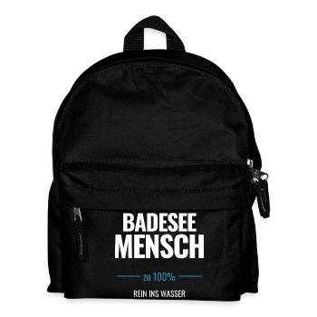 Badesee Mensch zu 100% Rein ins Wasser - Kinder Rucksack - Schwarz - Vorne