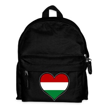 Hungary Heart Flag - Kids' Backpack - black - Front