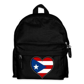 Puerto Rico Heart Flag - Kids' Backpack - black - Front