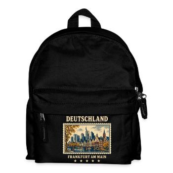 Deutschland Frankfurt Vintage Reisemarke - Kinder Rucksack - Schwarz - Vorne