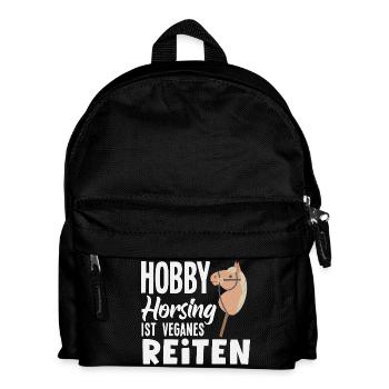 Hobby Horsing Veganes Reiten - Kinder Rucksack - Schwarz - Vorne