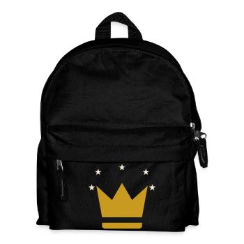 Crown and Stars - Queen King Royal Gift - Kids' Backpack - black - Front