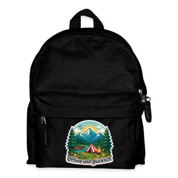 Offline glücklich - Kinder Rucksack - Schwarz - Vorne
