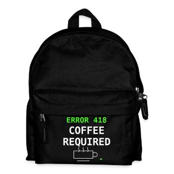 Error 418 Coffee Required IT Nerd Coffee Gift - Kids' Backpack - black - Front