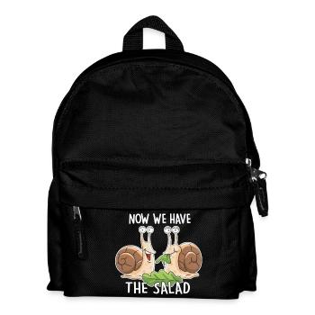 Maintenant, nous avons la salade – Des escargots drôles - Sac à dos Enfant - noir - Devant