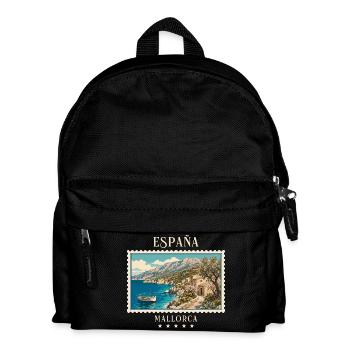 Spanien Mallorca Vintage Reisemarke - Kinder Rucksack - Schwarz - Vorne