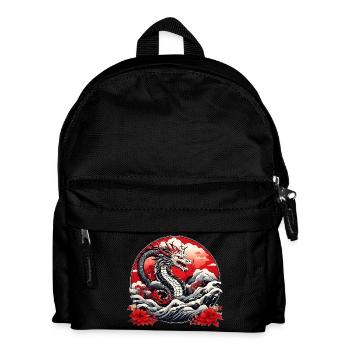 Japanischer Drachen - Kinder Rucksack - Schwarz - Vorne