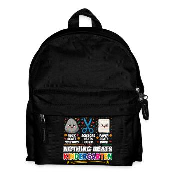 Nothing Beats Kindergarten Rock Scissors Paper - Kids' Backpack - black - Front