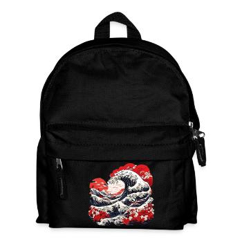 Great Wave of Kanagawa - Kids' Backpack - black - Front
