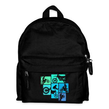 Dirt Bike Motocross Enduro Motorrad Kinder - Kinder Rucksack - Schwarz - Vorne