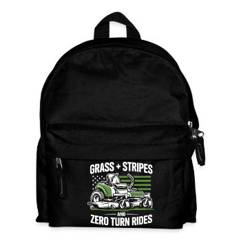 Zero Turn Rasenmäher USA Flagge Rasenmähen - Kinder Rucksack - Schwarz - Vorne