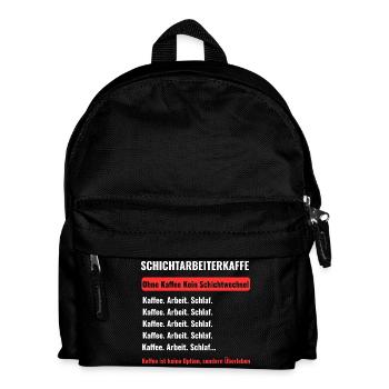 Schichtarbeiter Kaffee Überleben - Kinder Rucksack - Schwarz - Vorne