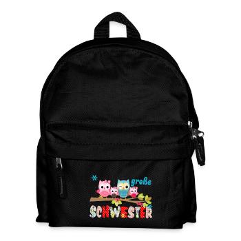 große Schwester Vogelfamilie - Kinder Rucksack - Schwarz - Vorne