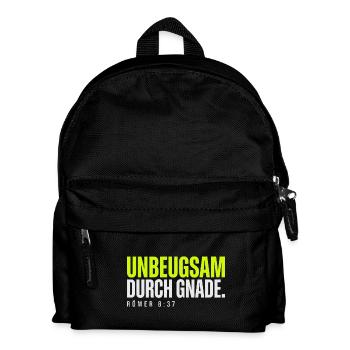 Unbeugsam durch Gnade – Römer 8,37 - Kinder Rucksack - Schwarz - Vorne