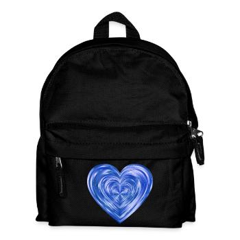 Glaenzendes Herz blau - Kinder Rucksack - Schwarz - Vorne