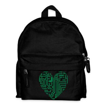 Computer-Herz - Kinder Rucksack - Schwarz - Vorne