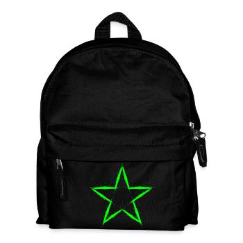 Star design icon green - Kids' Backpack - black - Front