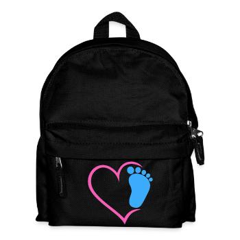 Baby Fußabdruck - Kinder Rucksack - Schwarz - Vorne
