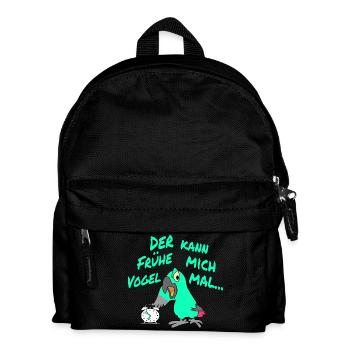 Der Frühe Vogel kann mich mal !!! - Kinder Rucksack - Schwarz - Vorne