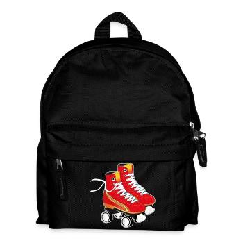 A pair of roller skates in eye-catching red - Kids' Backpack - black - Front