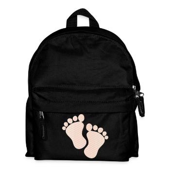 niedliche Baby Fußabdrücke - Kinder Rucksack - Schwarz - Vorne