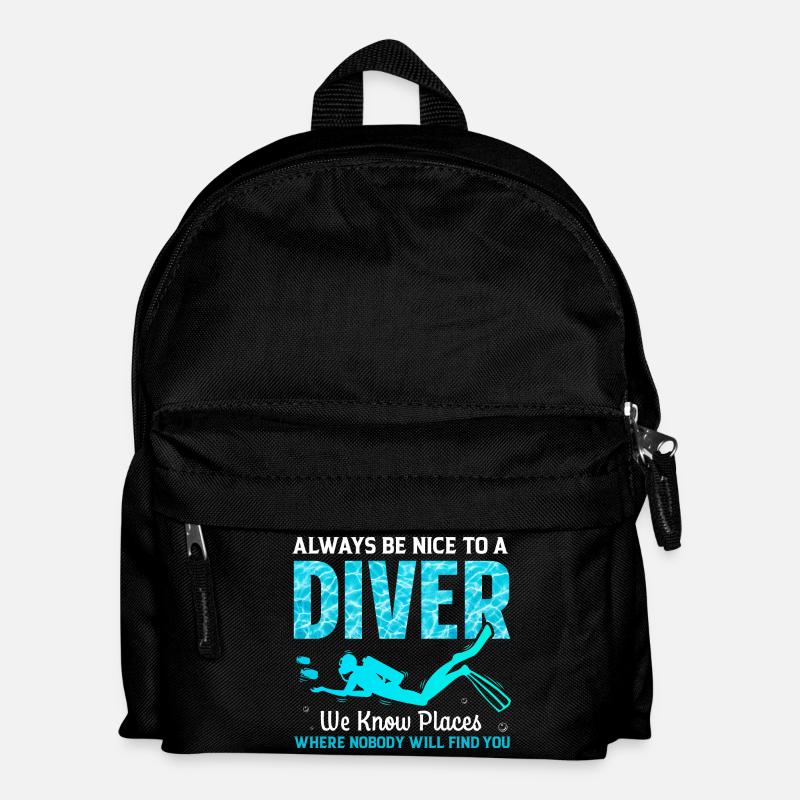 Taucher Tauchen - Kinder Rucksack - Schwarz