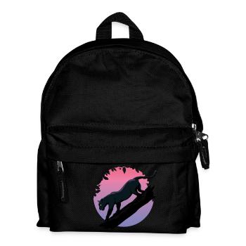 Schwarzer Tier-Panther aus dem Dschungel - Kinder Rucksack - Schwarz - Vorne